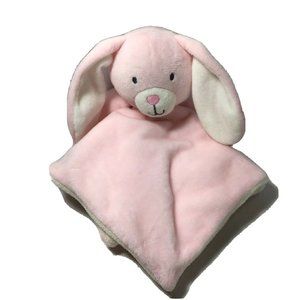 Pink Bunny Rabbit Velour Cuddle Time Lovey Security Blanket Plush